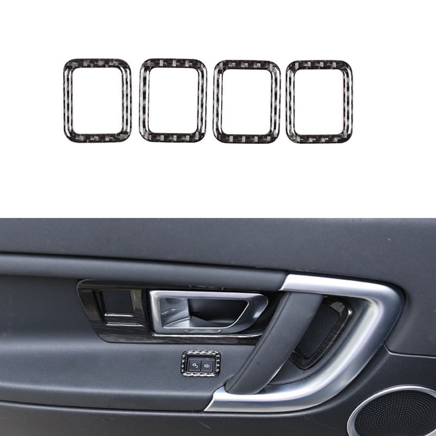Carbon Fiber Interior Window Button Cover Fit for Range Rover Discovery 2015-19