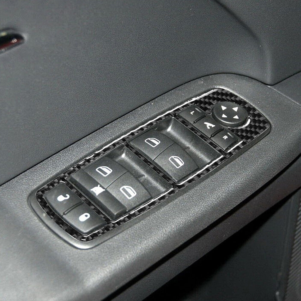 4Pcs Carbon Fiber Window Control Cover Trim for Dodge Journey 2009-2010 SXT SE