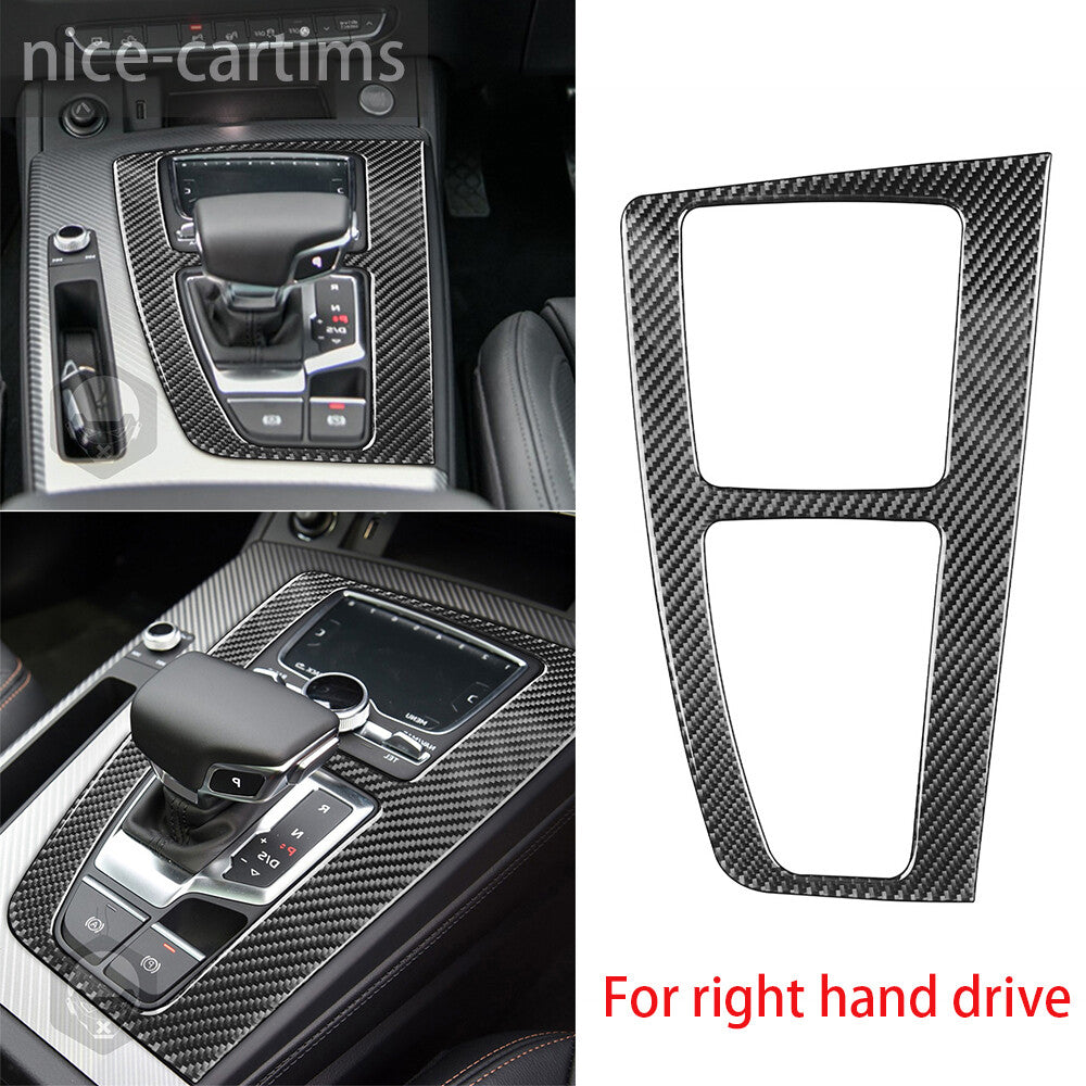 for Audi Q5 Q5L 2018-2023 RHD Central Control Gear Shift Panel Trim Carbon Fiber