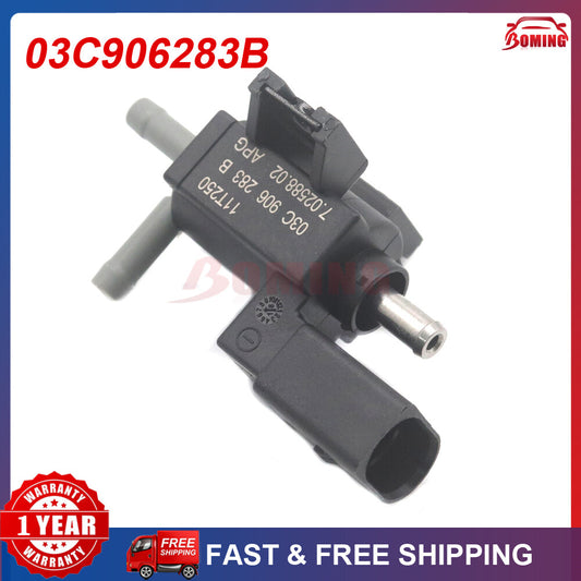 The new turbo solenoid valve 03C906283B is suitable for Volkswagen for Golf 5, 6 for Passat , Sharan, and for Tiguan .