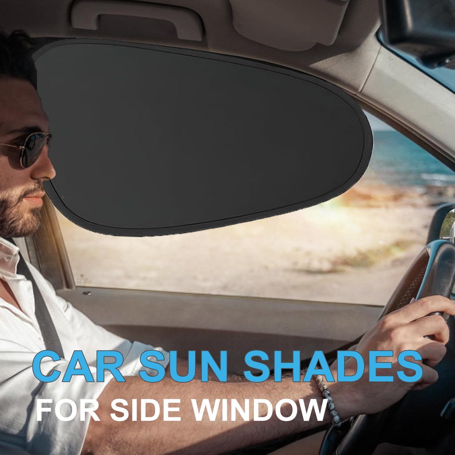 2 for Chevy Car Sedan Side Window Sun Shade Static Cling UV Block Visor Extender