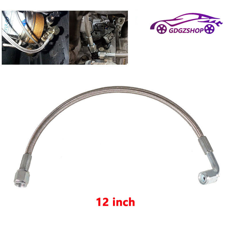 12 Turbo Oil Feed Line Stainless Braided PTFE Line 4AN 90¡ã Straight Hose End