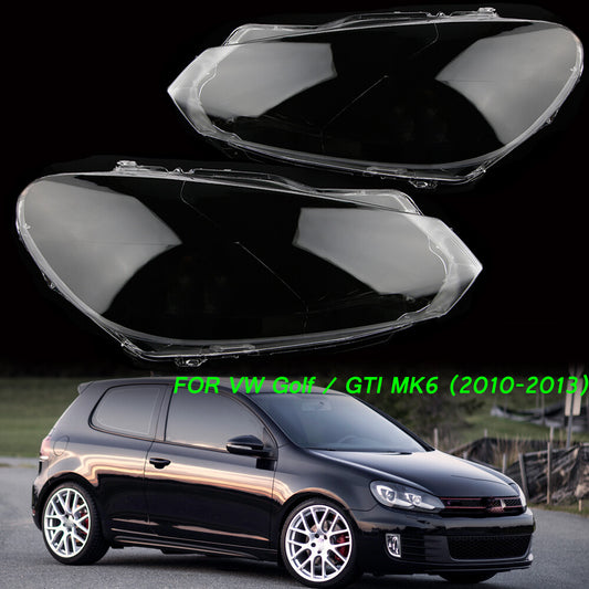 for VW for Golf 6 MK6 GTI 2010 11-2013 LeftRight Headlight Lens Cover Clear Lenses