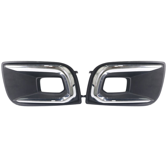 1Pair Front Bumper Fog Light Bezel Cover Trim Fit for Toyota Sequoia 2018 - 2021