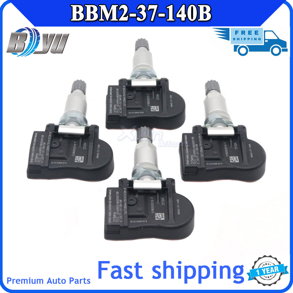 BBM2-37-140B New TPMS Tire Pressure Sensor Package (4 Pieces) for Mazda 2, 3, 5, 6, MX, CX
