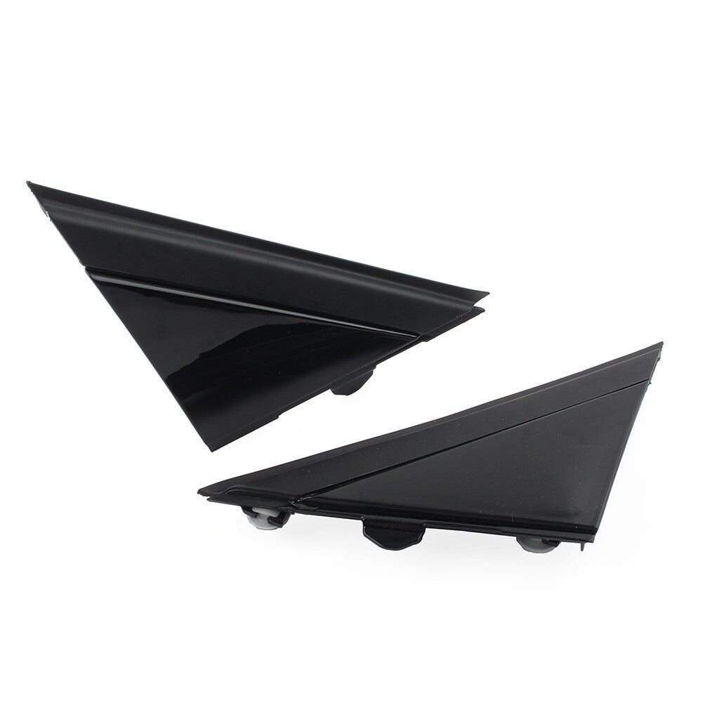 A pair of gloss black door mirror flag covers molded for Fiat 500 2012 - 19 1SH17KX7AA
