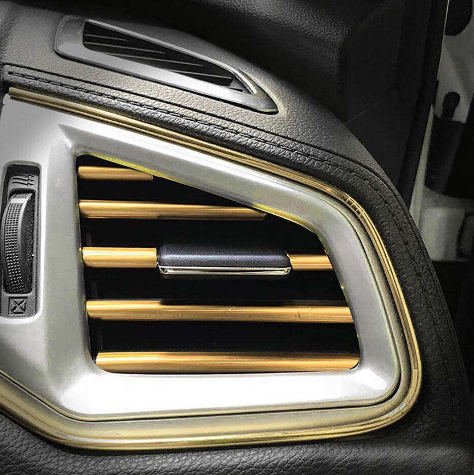 Car air conditioning socket decorative molding trim strip gold for Jeep for Mini