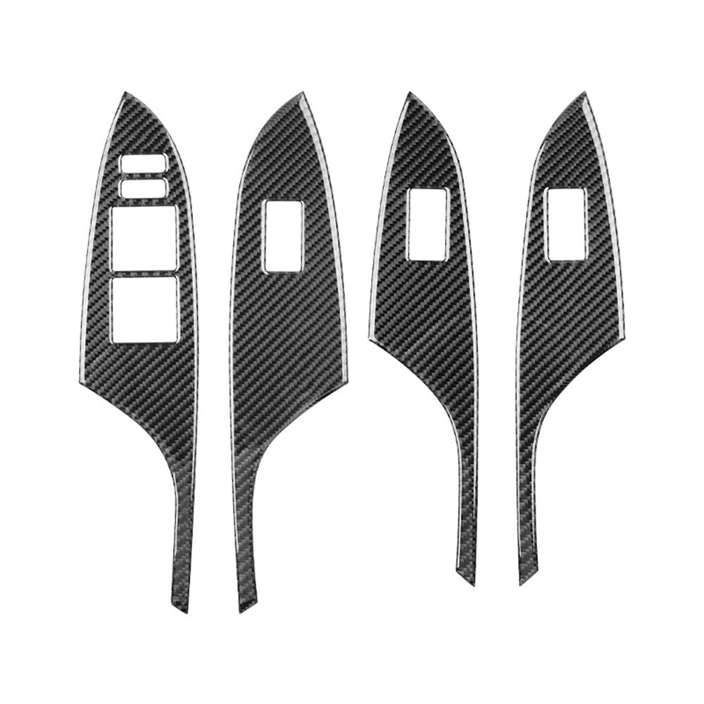 Carbon Fiber Window Switch Lift Panel Cover Trim for Toyota for Corolla 2007-2013