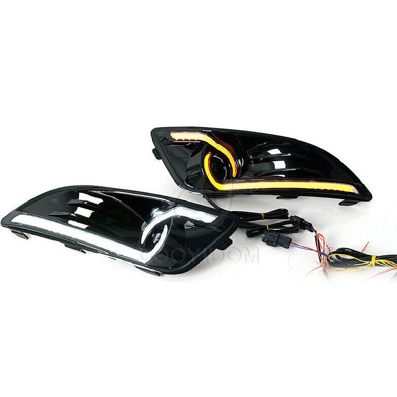 Pair for Ford Fiesta 2013-2015 Daytime Running Light With Turn Signal Lamp