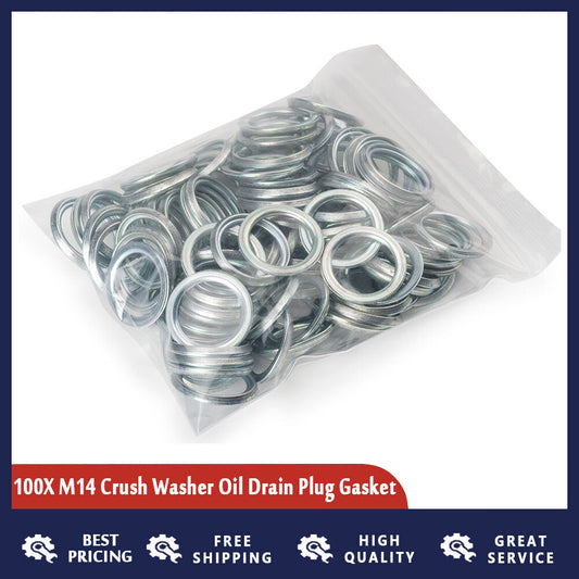 100X M14 Crush washing machine drain plug gasket suitable for Mitsubishi MD050317 21513-21000