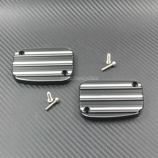 One Pair Brake Master Front Cylinder Cover Fit for Harley FLHT FLTR CVO VRSCD
