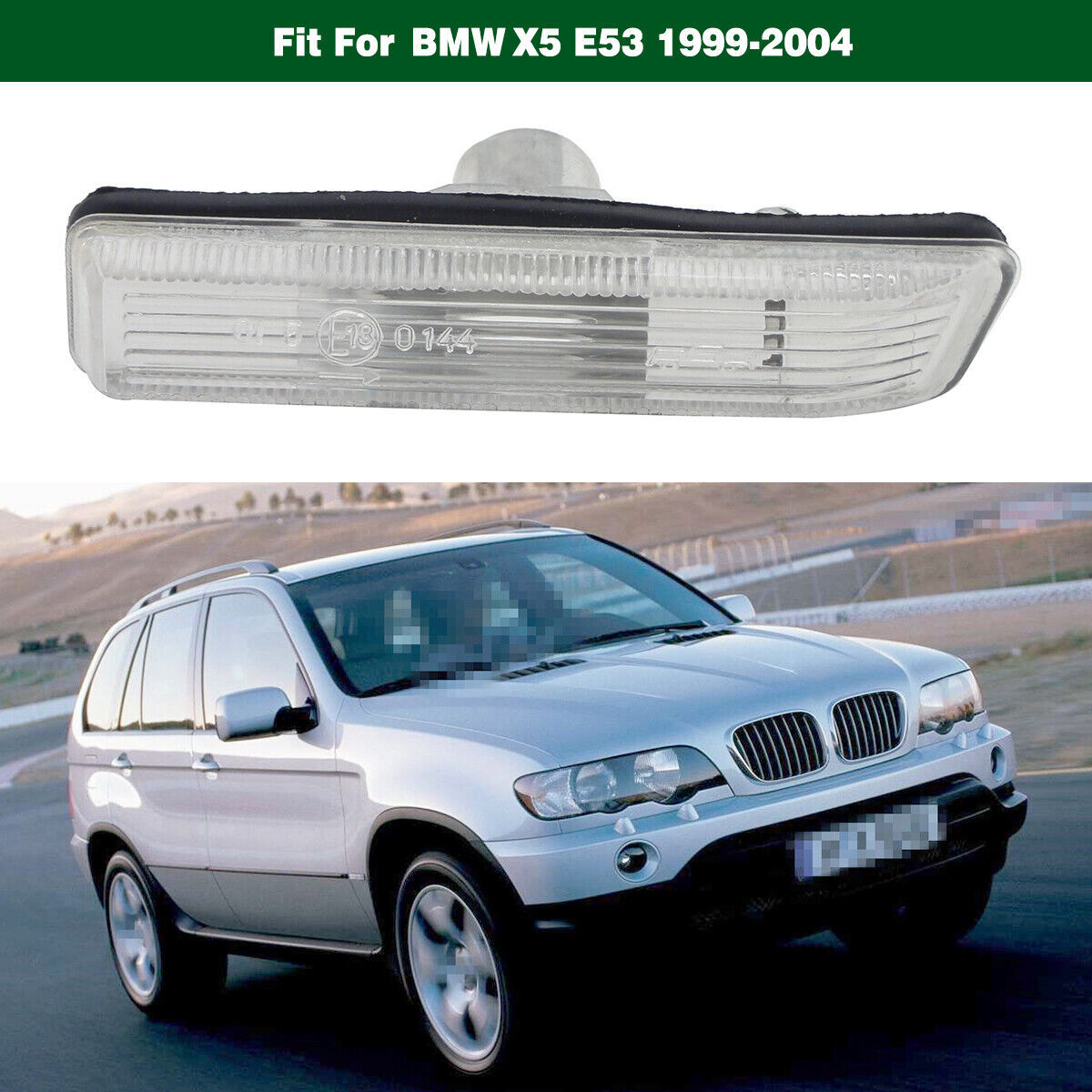White Right Fender Side Marker Lamp Turn Signal Light for BMW E53 X5 1999-2006