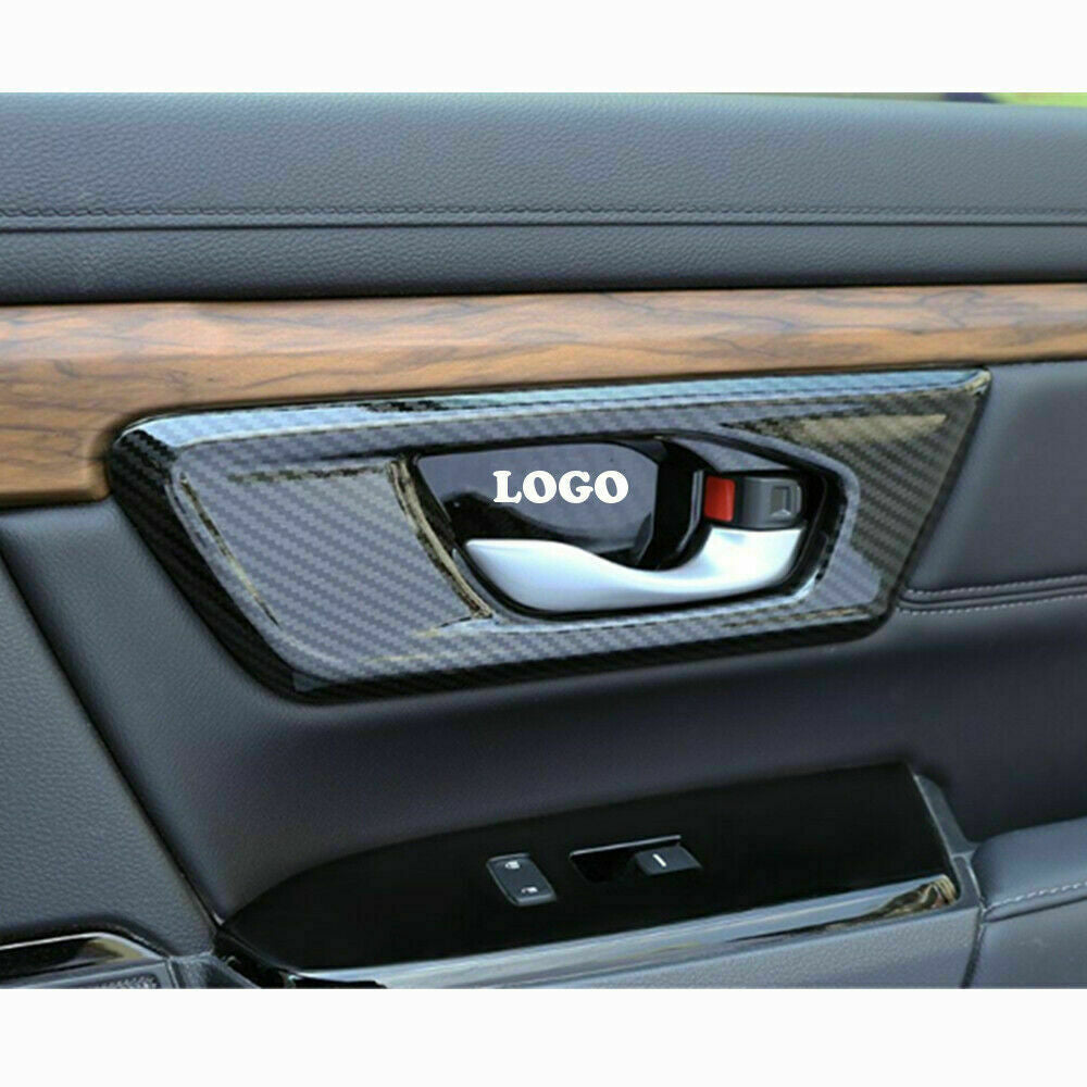 for HONDA CR-V CRV 2017-2022 Carbon Fiber Inner Door Handle Bowl Cover Trim 4pcs