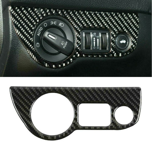 Carbon Fiber Real Headlight Switch Cover Trim for Dodge Charger/ for Challenger 2015+