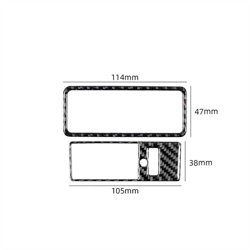 2¡ÁCarbon Fiber Inner Rear Trunk Switch Button Panel Trim for Jaguar XF 2009-2011