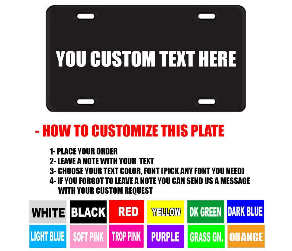 Custom lettering on car license plate covers, rear boots, and trunks in black, suitable for VW .