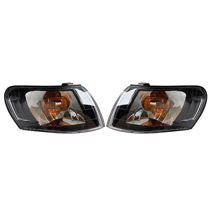 2-pack of black front corner light lenses for 1993-1997 for Toyota for Corolla AE100 E100 AE101