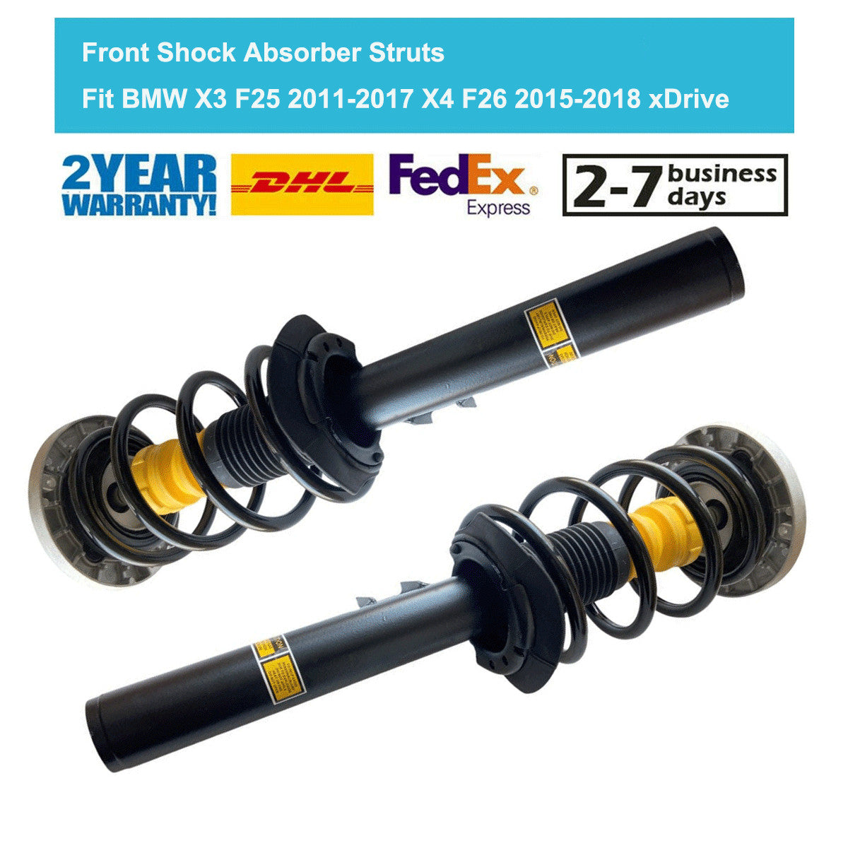 Pair Front Shock Struts Without EDC Fit for BMW X3 F25 2011-2017 X4 F26 2015-2018