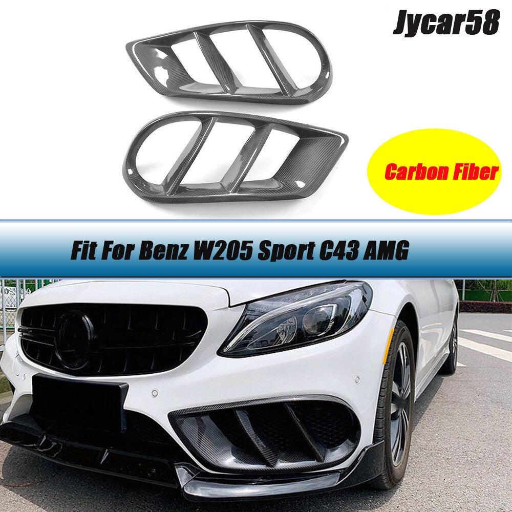 for Benz C Class W205 Sport C43 15+ Front Bumper Air Vent Cover Fog Grill Trim