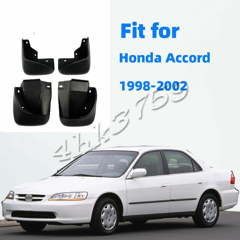 4ps Black Mudflaps Splash Guards Front Rear Mud Flap for Honda Accord 1998-2002