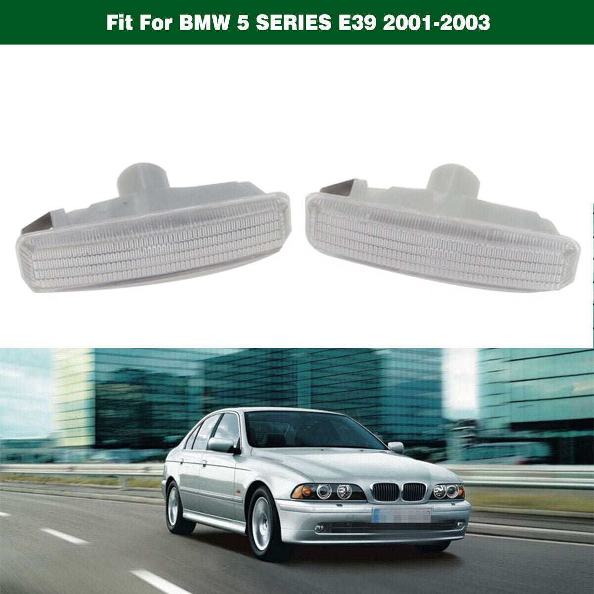 1Pair L+R Fender Side Marker Light Signal Lamps for BMW 5SERIES E39 2001-2003