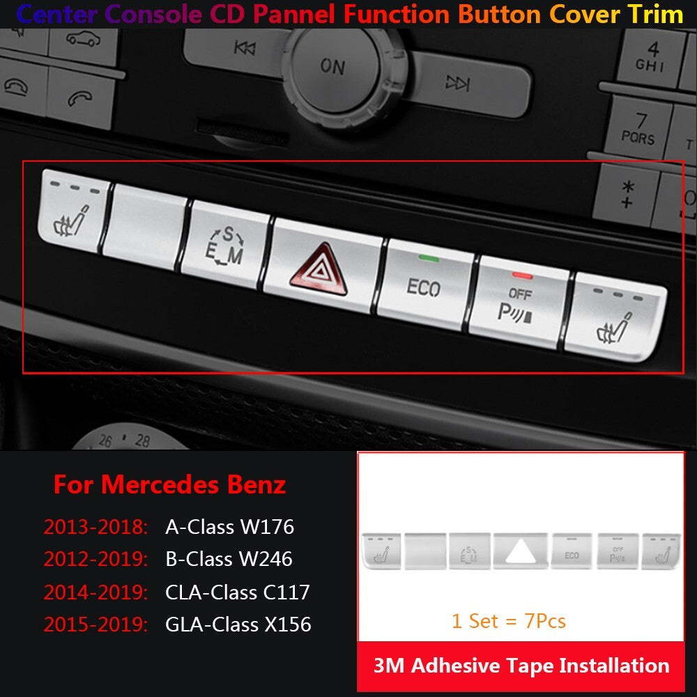 for Mercedes-Benz W176 B W246 C117 GLA X156 CD Panel Function Switch Cover Trims