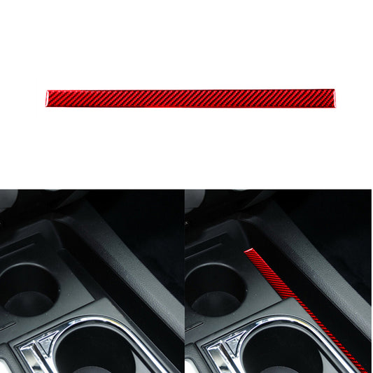 Red Carbon Fiber Center Watercup Holder Cover Trim for Toyota Tundra 2014-2018