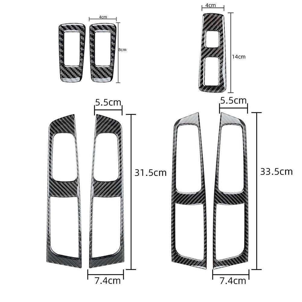 7Pcs Carbon Fiber Interior Door Control Cover Trim for Subaru Forester 2009-2013