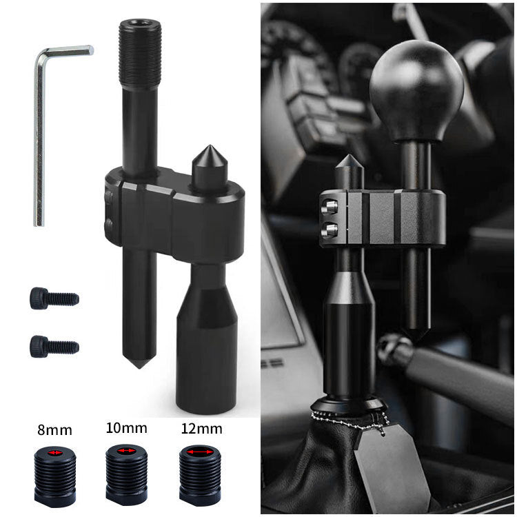 Black H-type car gear shift knife, extended adjustable gear transmission + adapter