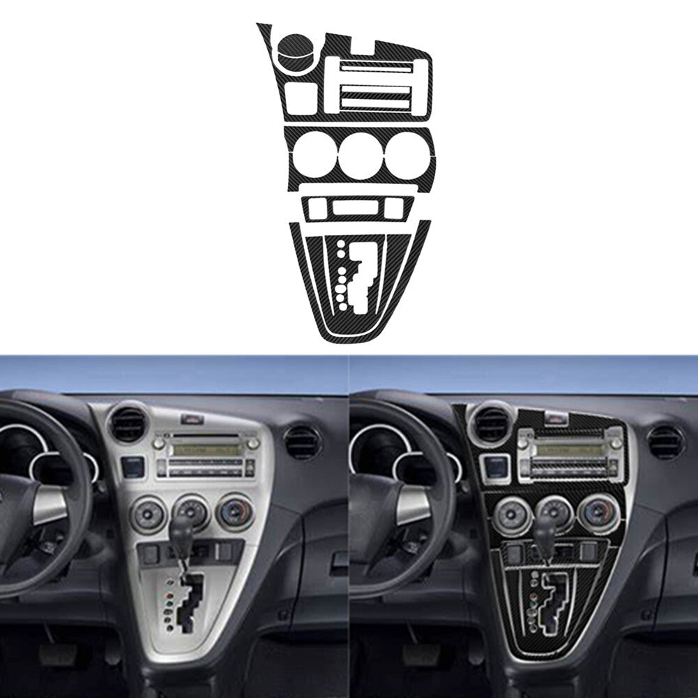 10Pcs Carbon Fiber Center Console Panel Cover Trim for Toyota Matrix 2009-2014
