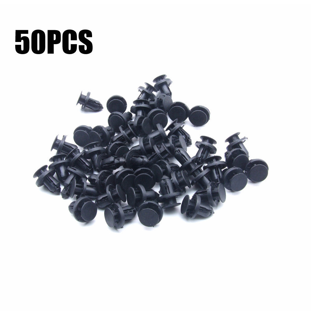 50-piece pack of 50x8mm black plastic rivet clips for car bumper clips suitable for Toyota and for Honda .