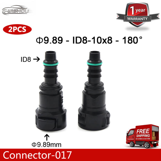 new fuel line hose quick-release female connector 2pcs 9.89 mm ID8 10x8 180¡ã