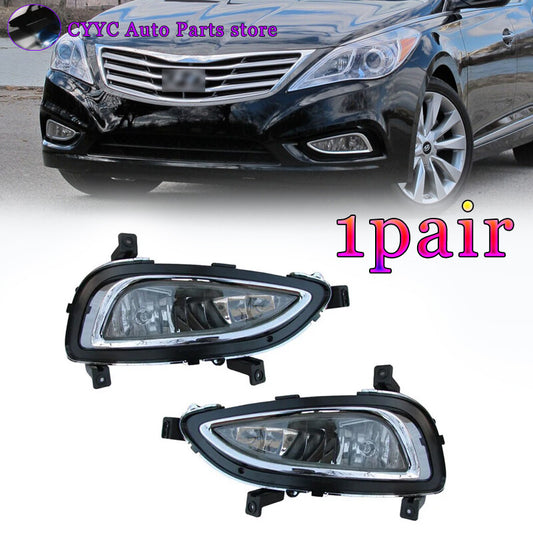 2Pcs Front Bumper Fog Lamp Daytime Running Light for Hyundai Azera 2011-2014