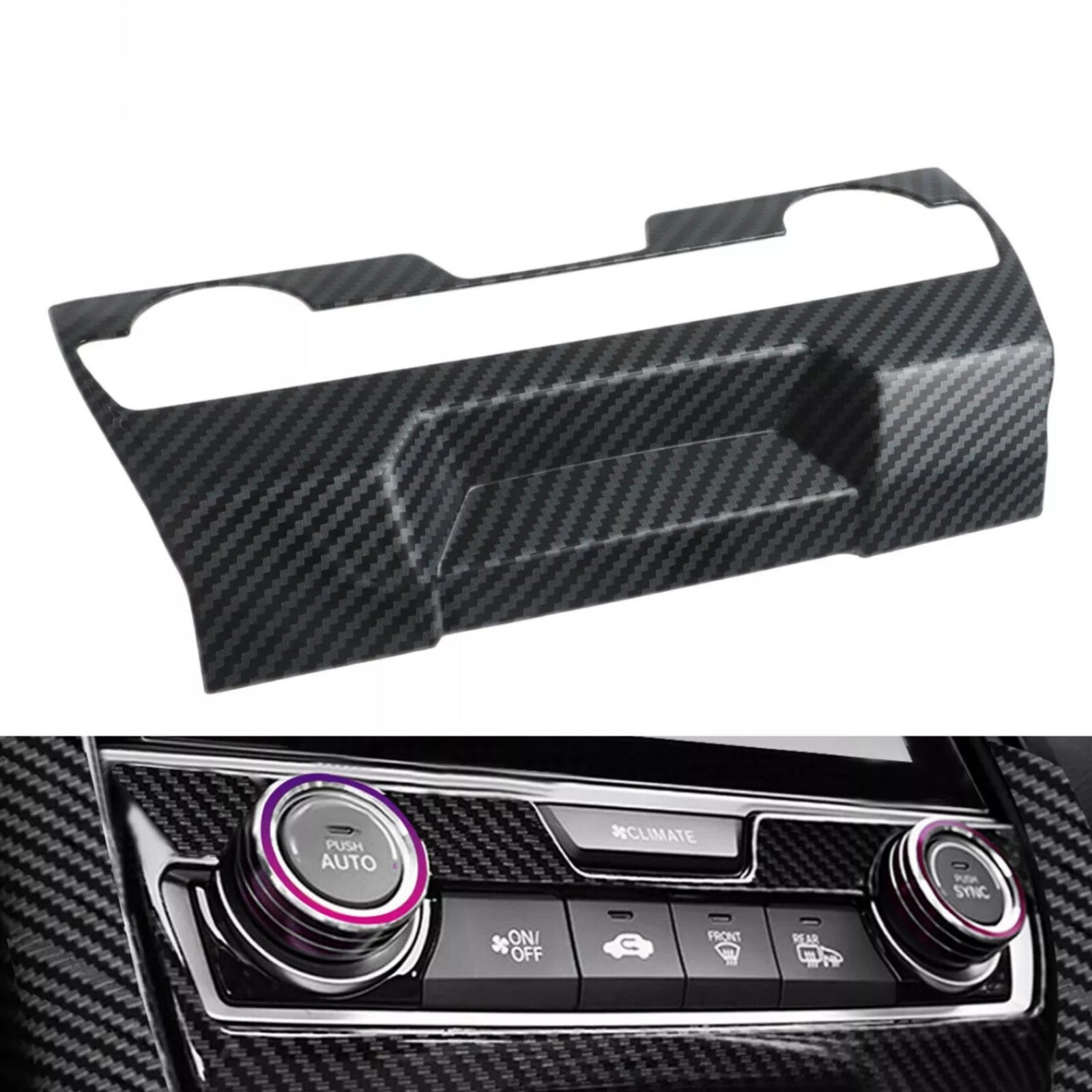 Inner Central Console AC Switch Panel Cover Trims for Honda for Civic 2016-2021
