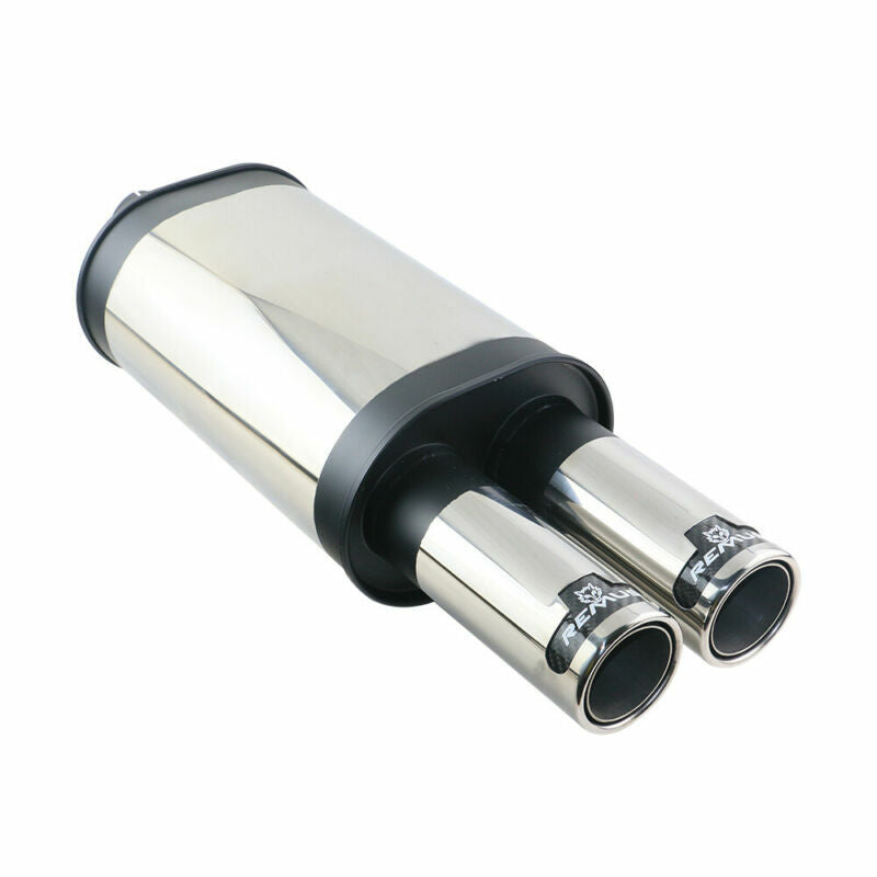 Universal Exhaust Rear Muffler Exhaust Pipe Black Tube Tail 2-2.5inch Dual