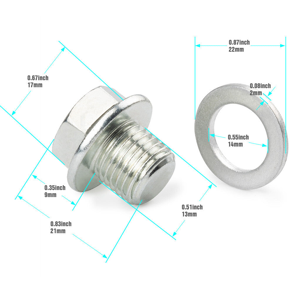 1Pcs for Honda / for Acura Engine Oil Pan Drain Bolt Plug with Washer 90009-R70-A00