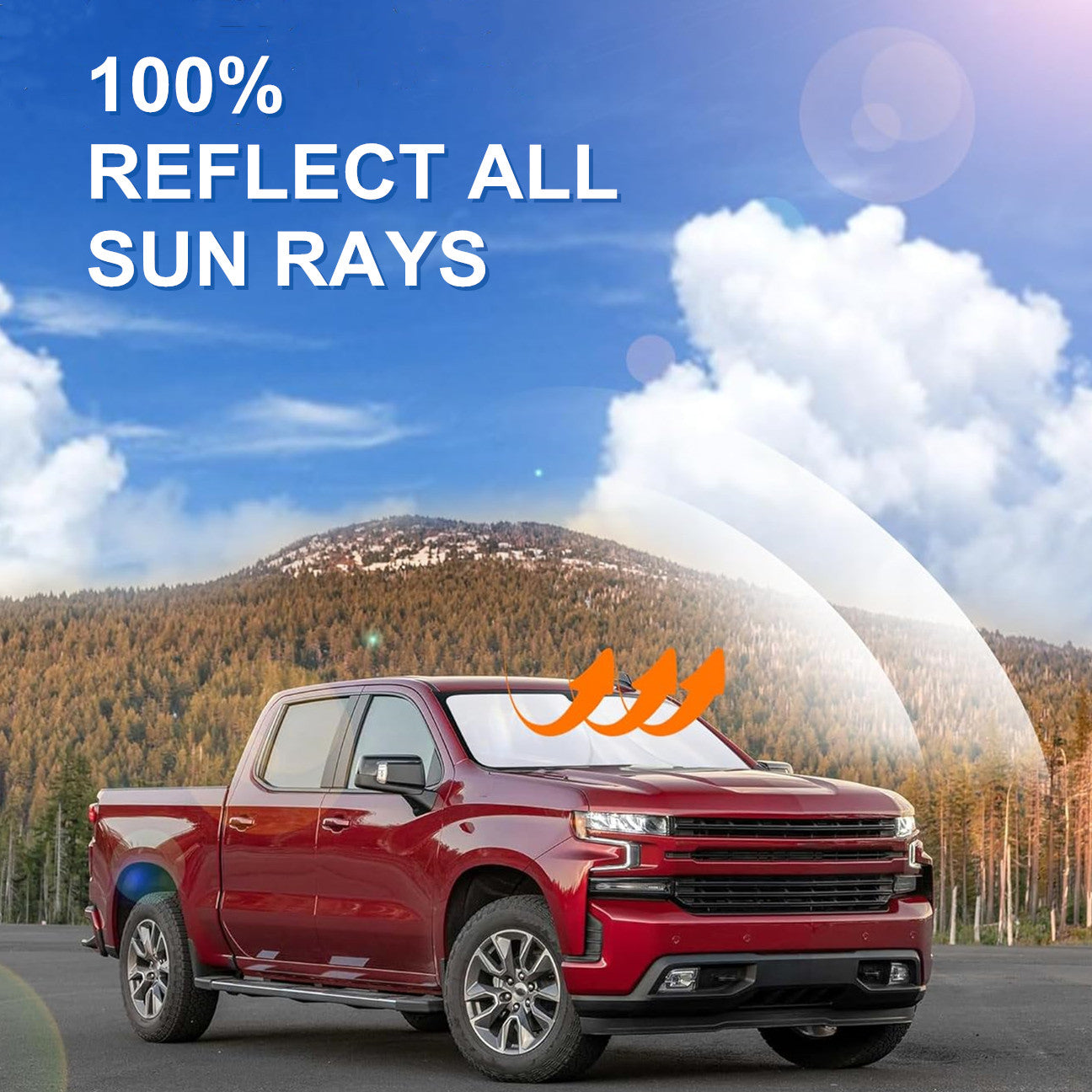For 14-19 for Chevy Silverado for Sierra Cab Front Windshield Sun Shade Block UV Screen
