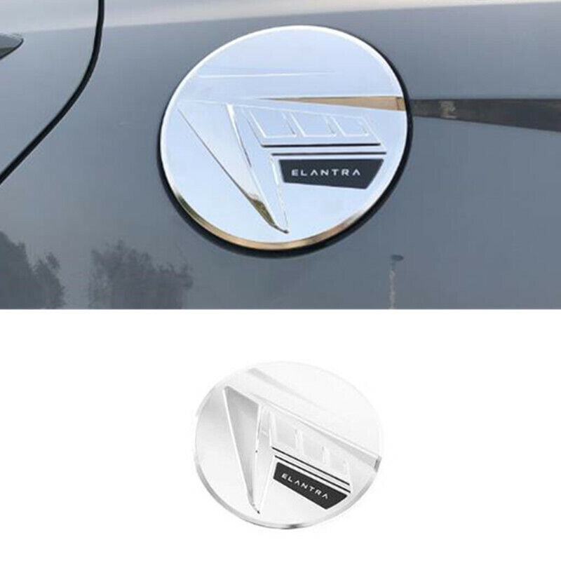 for Hyundai for Elantra 2021-2023 Chrome Fuel Filler Gas Tank Cap Cover Trim