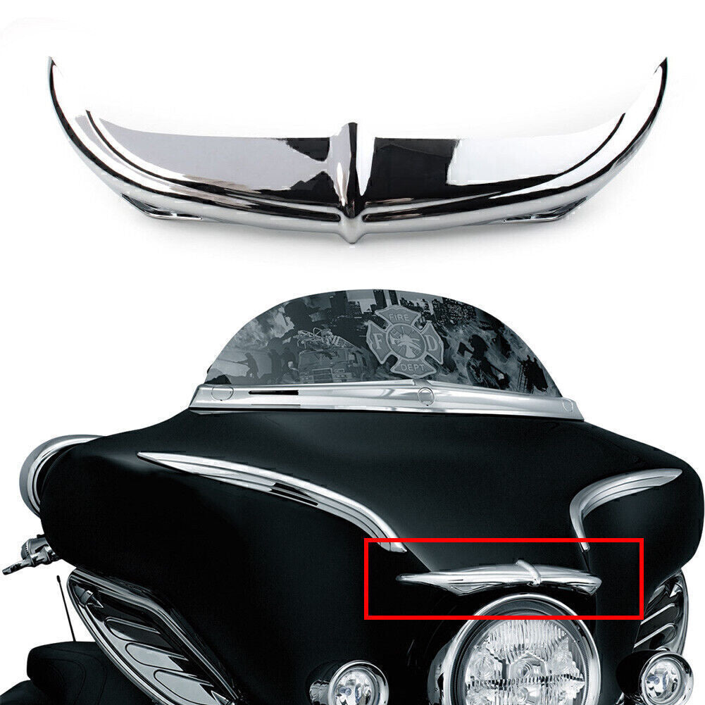 7796 Batwing Fairing Brow Accent For 1996-2013 2012 2011 for Harley Touring Chrome