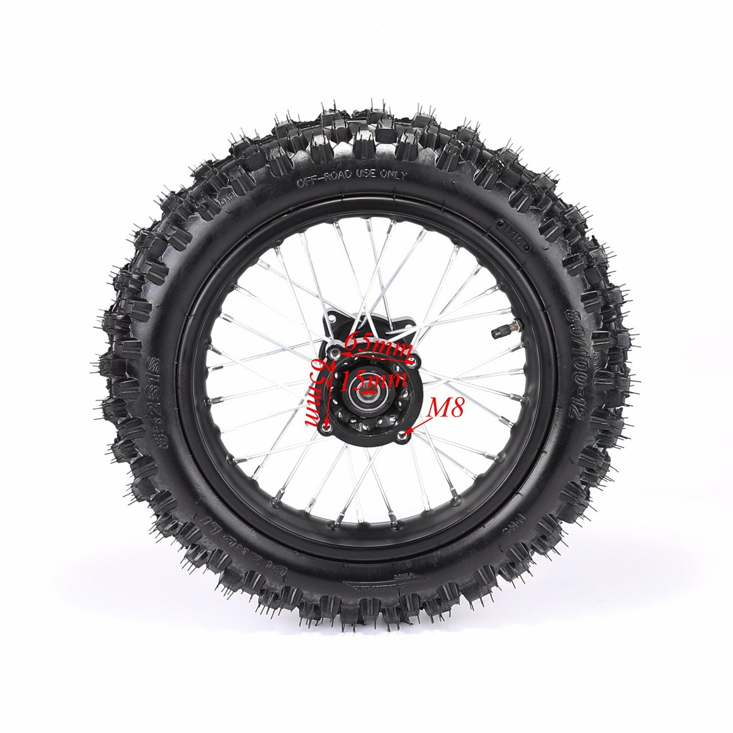 12-inch rear wheel swingarm kit, 80/100-12 tires, 3.00-12 rims, bicycle CRF50, CRF70, SSR