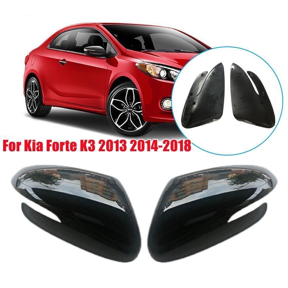 for Kia Forte K3 14-2018 Gloss Black Exterior Rearview Side Mirror Cover Replace