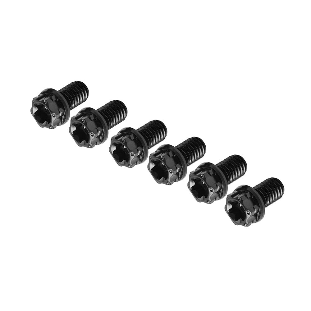 6pcs Bolts Torx Head Flange Screws M6x25mm For Motorcycle Bicycle Black