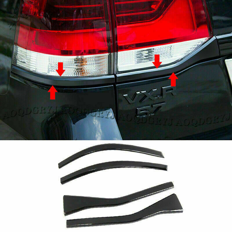 for Land Cruiser LC200 2016-2021 Glossy Black Rear Taillight Moulding Trim Strip