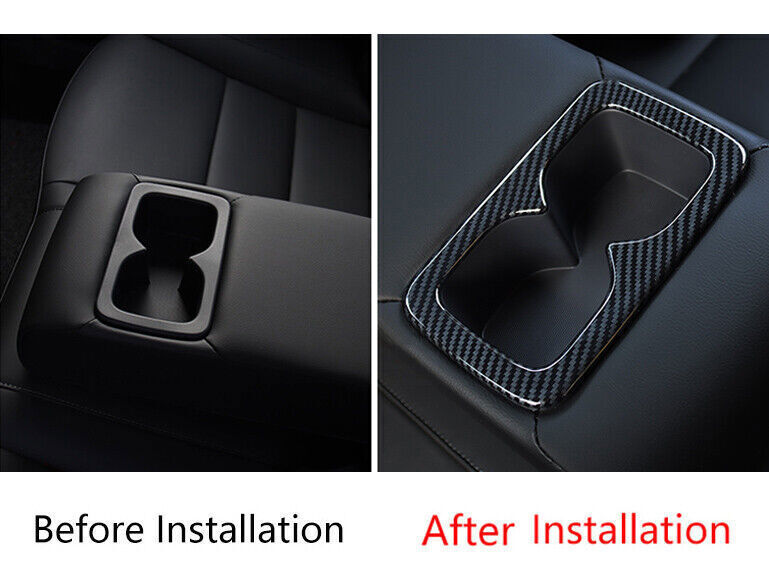 Rear Water Cup Holder Panel Trim for Nissan Sylphy Sentra 2020-2022 Carbon Fiber