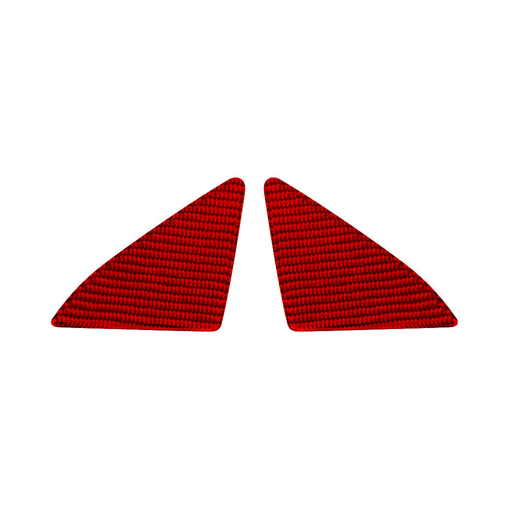 2Pcs Red Carbon Fiber Front Door Pillars Cover Trim for Ford Explorer 2020-2023