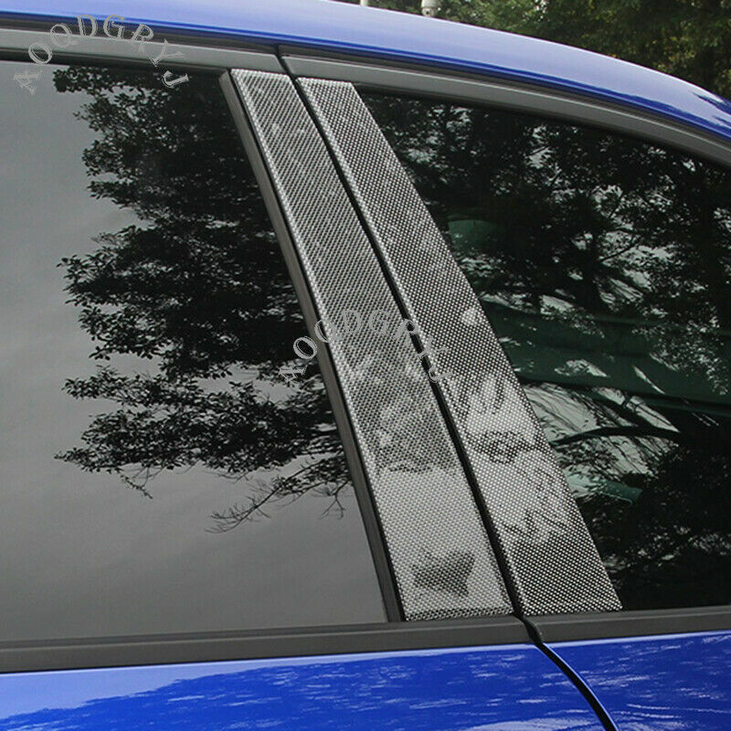 PC Carbon Fiber Side Window Pillar Posts Cover Trim for Jaguar F-PACE 2016-2020
