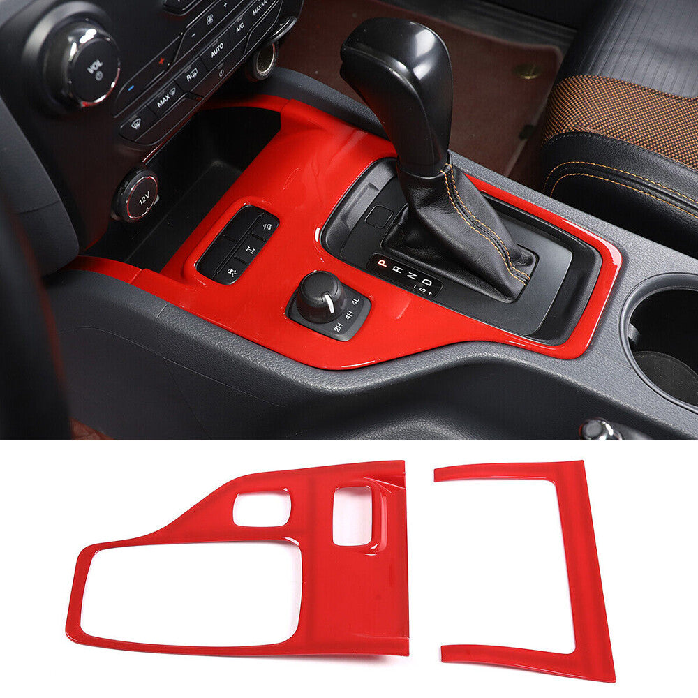 Red ABS Central Control Gear Shift Panel Trim Cover Fit for Ford Ranger 2015-22