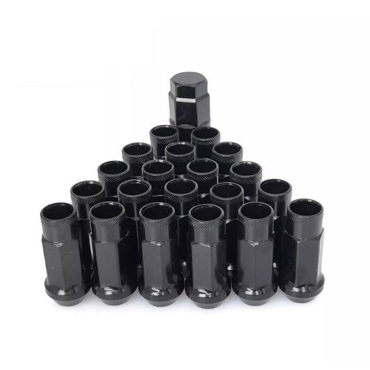 20pcs Black Extended Open End Steel Wheel Lug Nuts M12x1.25 for Toyota for Honda