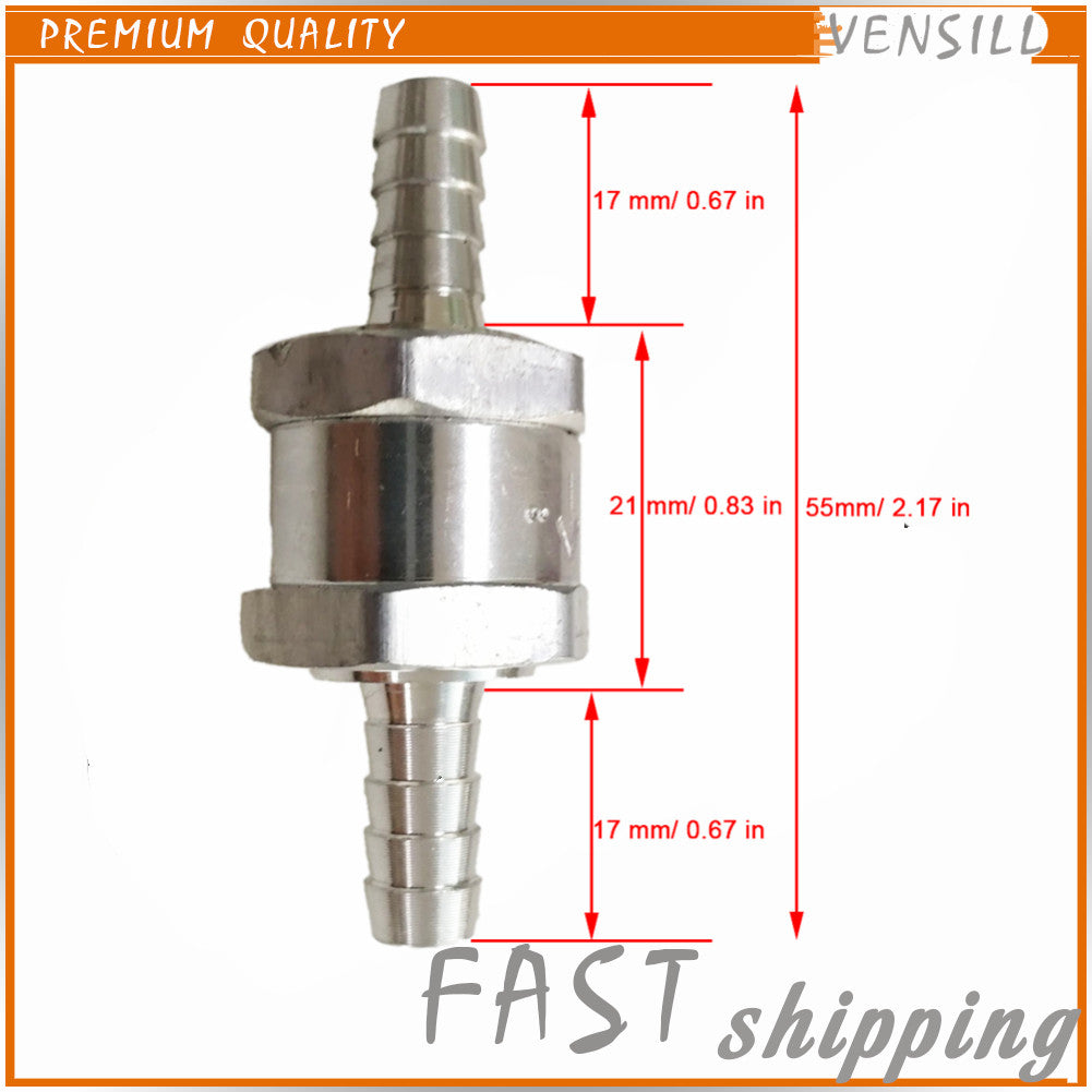 One Way Fuel Non Return Check Valve 8mm For Gas Petrol Diesel Aluminium Alloy