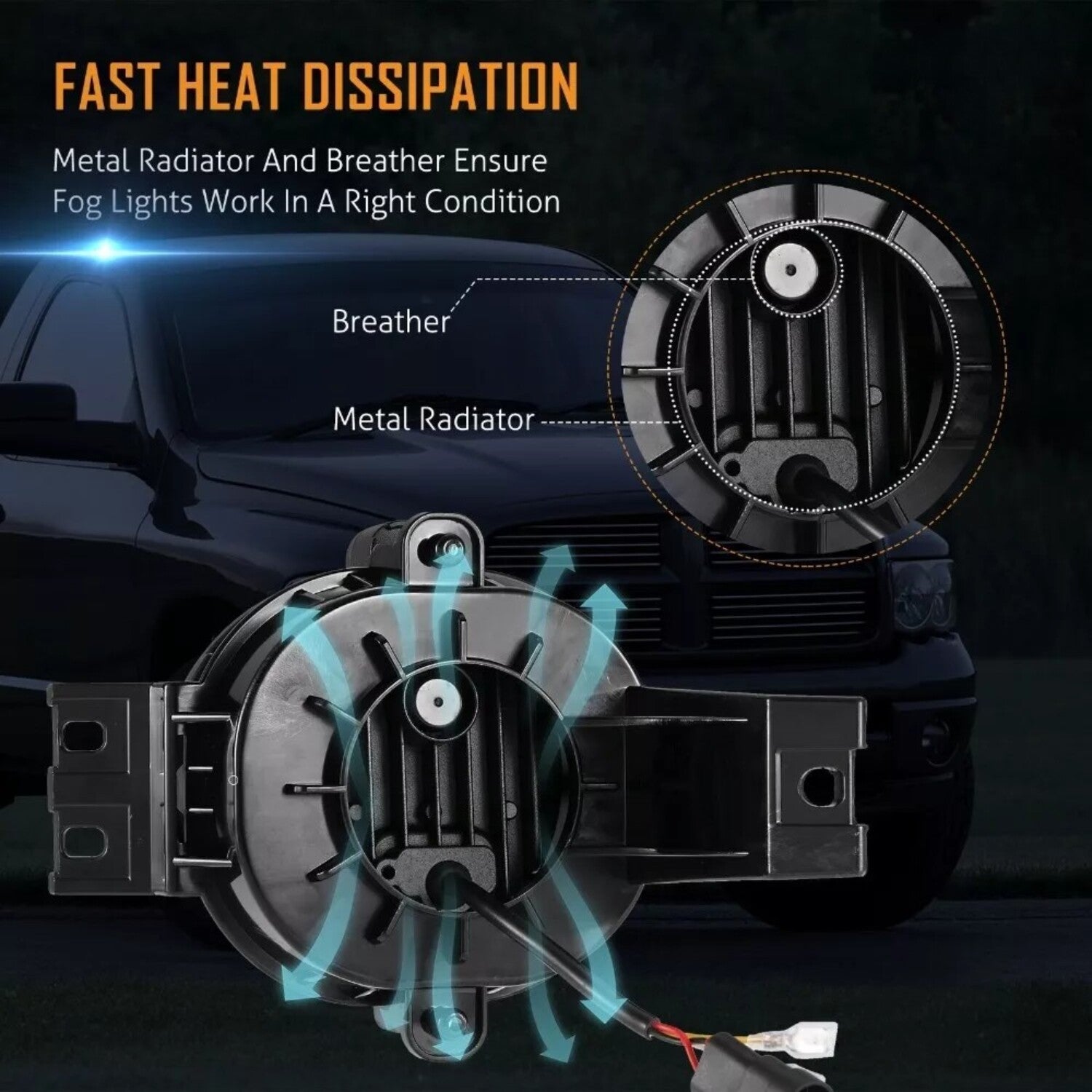 Pair LED Fog Lights DRL Lamps for Dodge for Ram 1500 2003-09 for Ram 2500 3500 2002-08
